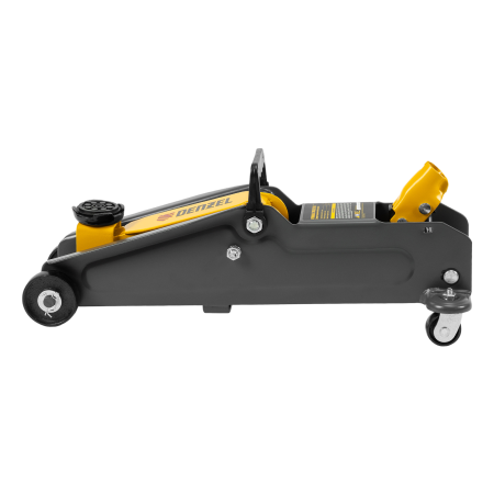 Домкрат гидравлический подкатной DENZEL 2 т, 135-385 мм, в пласт. кейсе