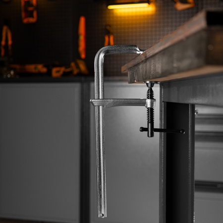 Струбцина DENZEL F-образная, 120x300мм, кованая