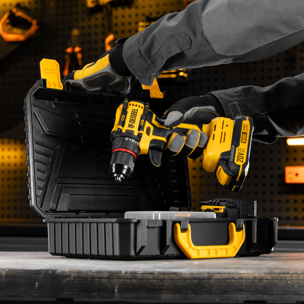 Дрель-шуруповерт аккумуляторная бесщет. DENZEL CDH-BL-20, Li-Ion, 20 В