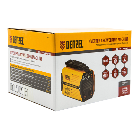 Аппарат инверторный дуговой сварки DENZEL DS-180 Compact, 180 А, ПВ 70%, 1.6-4 мм