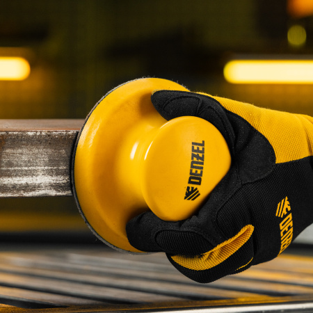 Брусок для шлифования, круглый DENZEL, 125 мм, с "липучкой