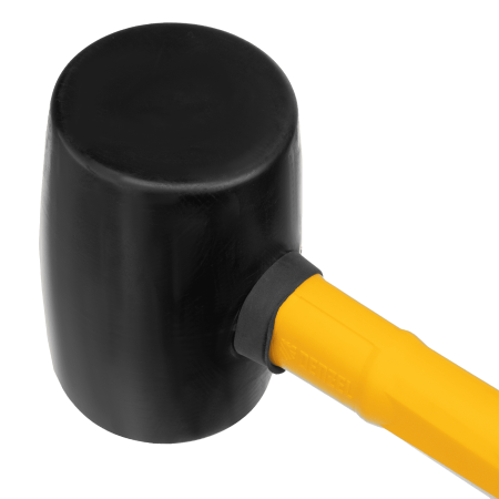 Киянка резиновая DENZEL 450 г, черная, фибергласовая рукоятка c TPR покрытием