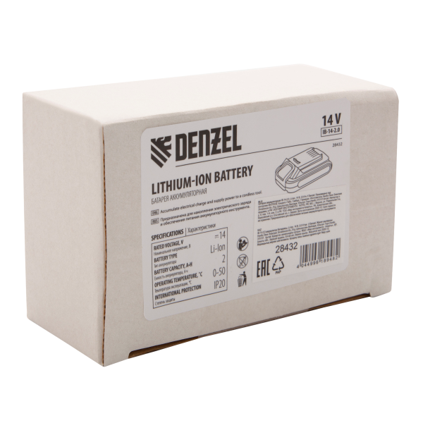 Аккумуляторная батарея DENZEL IB-14-2.0, Li-Ion, 14 В, 2.0 Ач