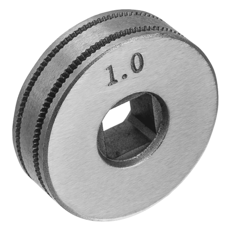 Подающий ролик DENZEL U профиль зубчатый под флюсовую проволоку 0,8-1мм посадка квадрат, 2 шт