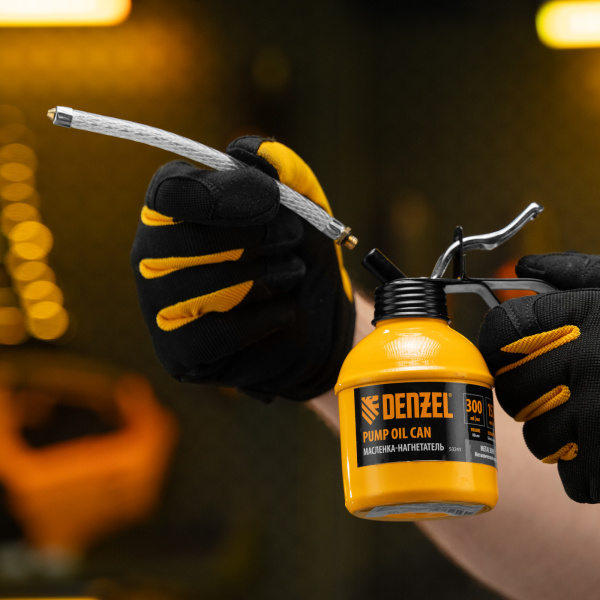Масленка-нагнетатель DENZEL, металлический корпус, 0,3 л, гибкий наконечник