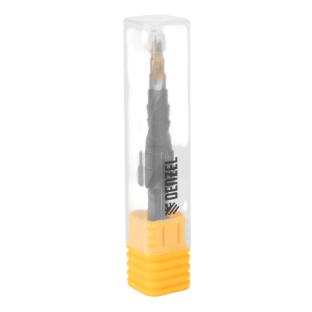 Сверло ступенчатое DENZEL 4-5-6-7-8-9-10-11-12 мм, Р6М5, 6-гр. хвостовик