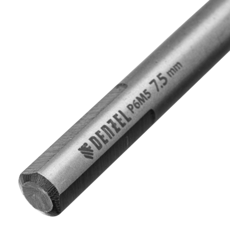 Сверло спиральное по металлу DENZEL 7,5 x 109 мм, Р6М5, Golden Tip, многогранная заточка