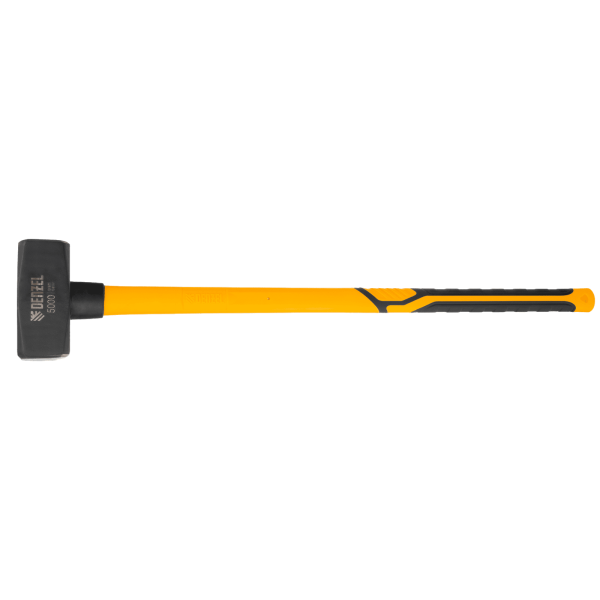 Кувалда DENZEL 5000 г, кованая, фибергласовая  рукоятка c TPR покрытием, 880 мм