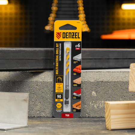 Сверло универсальное DENZEL, Multi cut, 6 мм