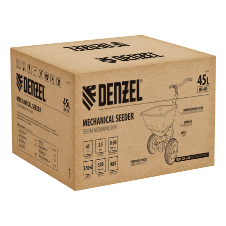 Механическая сеялка на колесах DENZEL 45 л