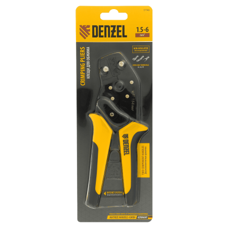 Клещи для обжима неизолированных наконечников DENZEL НК и НВ, разъемов РП, 1,5 - 6 мм2