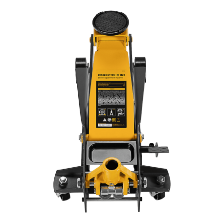 Домкрат гидравлический DENZEL подкатной 3 т, с фиксатором, быстрый подъем, 135-480 мм, профессиональный