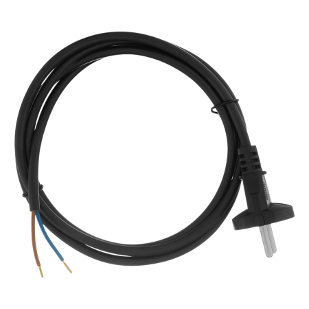 Шнур сетевой Energy Series DENZEL, ПВС, 1,5 м, 2 x 1 мм, с неразборной вилкой, черный