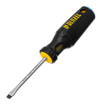 Отвертка DENZEL SL5x75 мм, S2, 3к рукоятка