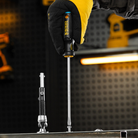 Отвертка DENZEL SL5x150 мм, S2, 3к рукоятка