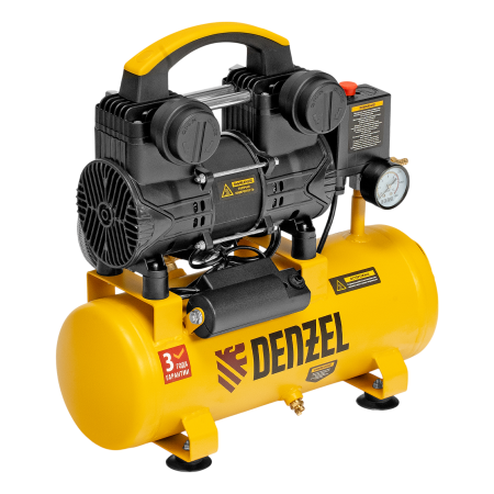 Компрессор безмасл. малошумный DENZEL DLP-950/10, 950Вт,10 л, 2850 об/мин, 170 л/мин Компрессор безмасл. малошумный DENZEL DLP-950/10, 950Вт,10 л, 2850 об/мин, 170 л/мин