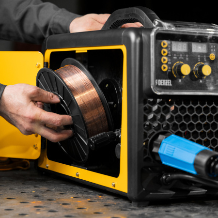 Аппарат инвертор. полуавтомат. сварки DENZEL MIG-160, 160 А, ПВ 60%, катушка 5 кг