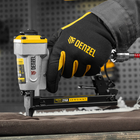 Степлер пневматический DENZEL PS8016 для прямоугольных скоб 21GA от 6 до 16 мм