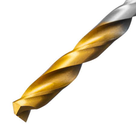 Сверло спиральное по металлу DENZEL 6,5 х 148 мм, Р6М5, Golden Tip, удлиненное