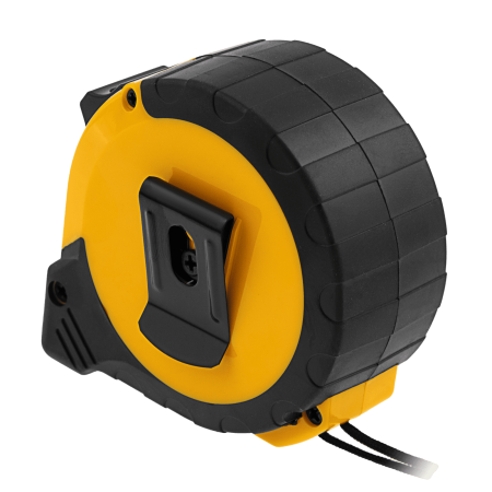 Рулетка DENZEL 8м х 25мм, двухкомп. корпус, кнопка-пауза