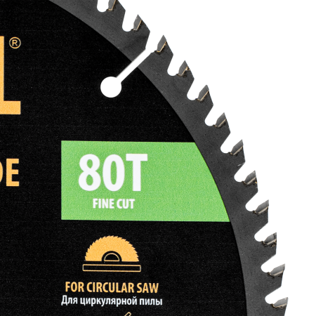 Пильный диск по дереву DENZEL ф255 х 30 мм, 80 зубьев