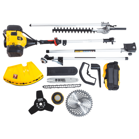 Триммер бензиновый DENZEL DGT-52S-MAX, 52 см3, мультифункциональный, разъемная штанга