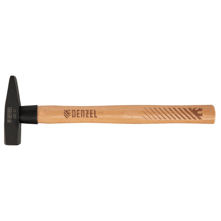 Молоток слесарный DENZEL 200 г, кованый квадратный боек, буковая рукоятка