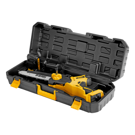 Цепная мини-пила аккумуляторная бесщеточная DENZEL СCS-200BL, шина 200 мм, Li-Ion, 20 В