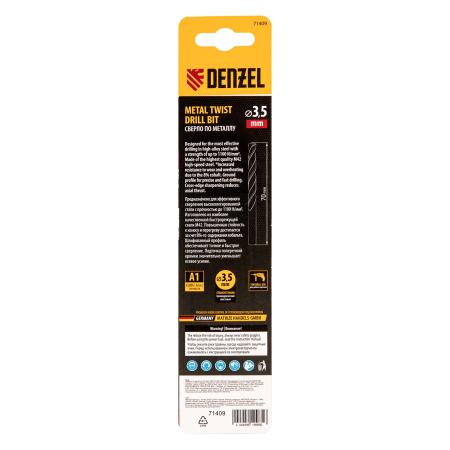 Сверло по металлу DENZEL 3,5 мм, HSS Co-8%