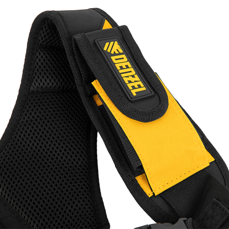 Пояс монтажника усиленный DENZEL с лямками, сумки поясные, держатель для молотка