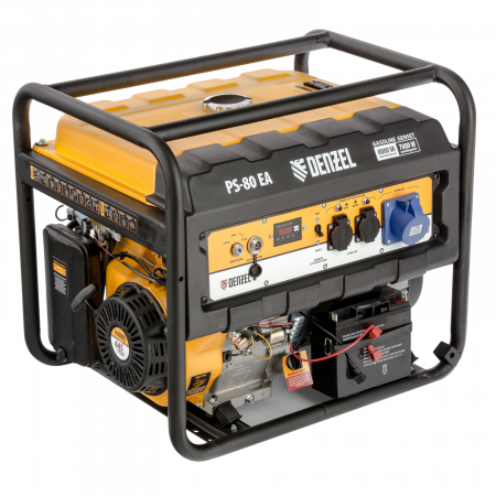 Генератор бензиновый DENZEL PS 80 EA, 8.0 кВт, 230 В, 25 л, электростартер
