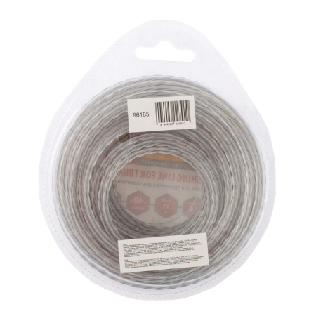 Леска для триммера DENZEL Extra Сord 96185, 2.4 мм x 15 м, квадратная витая
