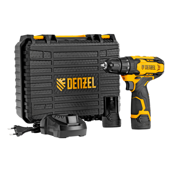 Дрель-шуруповерт аккумуляторная DENZEL CDQ-12, Li-Ion, 12 В