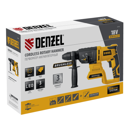 Перфоратор аккумуляторный DENZEL BLRH-IB-26-0 Li-Ion, 18 В