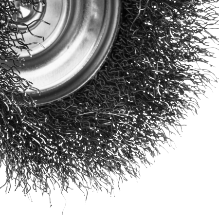 Щетка для дрели DENZEL, 75 мм, Чашка, со шпилькой, нержавеющая витая проволока