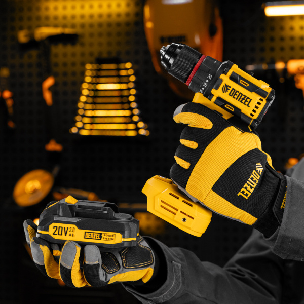 Дрель-шуруповерт аккумуляторная бесщет. DENZEL CDH-BL-20, Li-Ion, 20 В