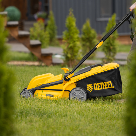 Газонокосилка электрическая DENZEL GMC-1800, шир. 38см, 1800 Вт, 6 уров., травосб. 35 л