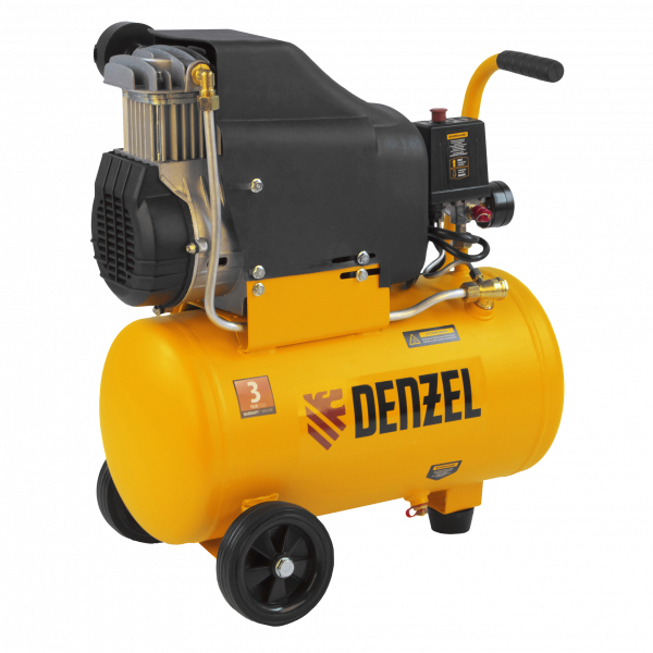 Компрессор воздушный безмасляный DENZEL DLC1300/24, 1.3 кВт, 206 л/м, 24 литра