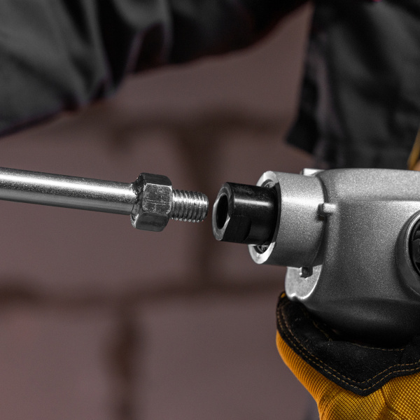 Миксер строительный DENZEL EM-1-1600, 1600 Вт, 180-460/300-750 об/мин