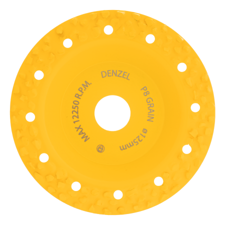 Чашка твердосплавная зачистная DENZEL, 125 мм, Плоская, крупное зерно #8
