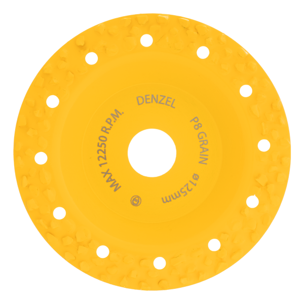 Чашка твердосплавная зачистная DENZEL, 125 мм, Плоская, крупное зерно #8
