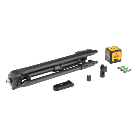 Лазерный уровень DENZEL DQB-T, 30 м, зеленый луч, батарейки, штатив