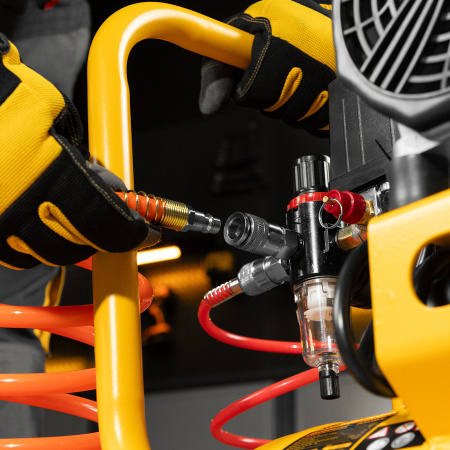 Компрессор безмасляный, малошумный DENZEL DLS 2200/50, 2200 Вт, 2x1100, 50 л, 380 л/мин