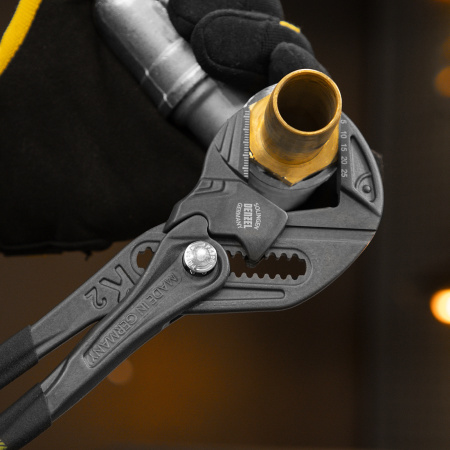 Клещи переставные DENZEL кнопочный механизм, обливные рукоятки, сантехнические, 250 мм