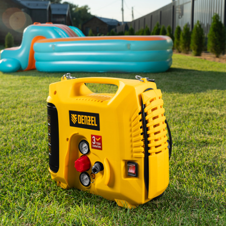 Компрессор воздушный DENZEL DL1300, 10 бар, 1,3 кВт 180 л/мин 5 л, с набором аксессуаров