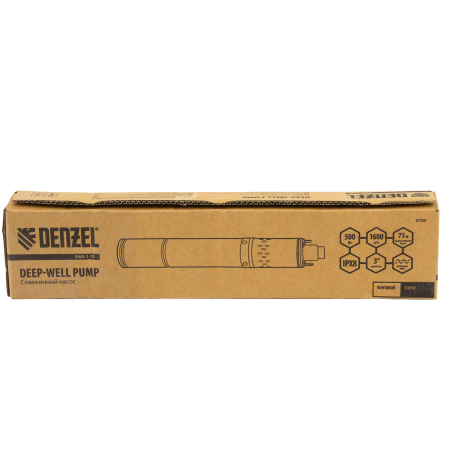 Скважинный насос DENZEL DWS-3-75, 500 Вт, 1600 л/ч, напор 75 м, винтовой, диаметр 3