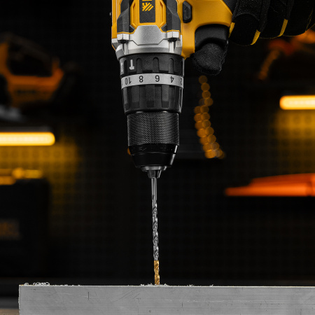 Сверло спиральное по металлу DENZEL 4,5 х 126 мм, Р6М5, Golden Tip, удлиненное