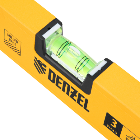 Уровень алюминиевый DENZEL магнит., фрезерованный, 3 глазка (1 зеркал.), 0,5 мм/м, 1000 мм