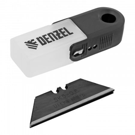Лезвия DENZEL 19 мм, сталь SK5 - 0,6 мм, трапециевидные, 5 штук