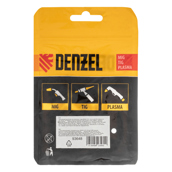 Токосъемный наконечник под проволоку DENZEL 1,2 мм, М6х28, E-CU, 20 шт для MIG горелки тип 24